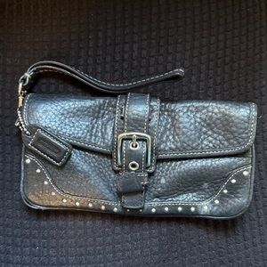 Coach Black Leather Women's Clutch